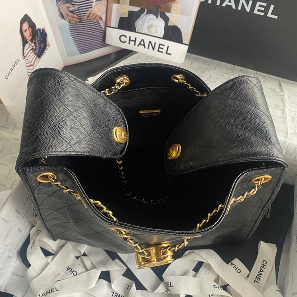 Borsa Hobo 25C 31cm in pelle di vitello nera