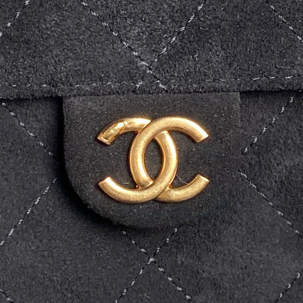 Borsa Hobo 25C 30cm in pelle di daino nera