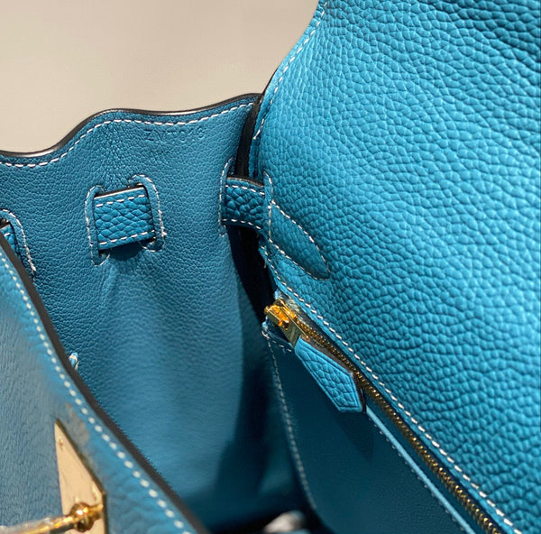 HM Mini Kelly 25cm Blue Jean Togo Leather Gold Hardware