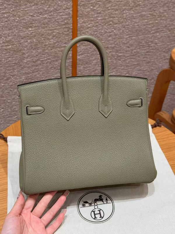BORSA HM BIRKIN 30 OLIVE TOGO ARGENTO FERRAMENTA