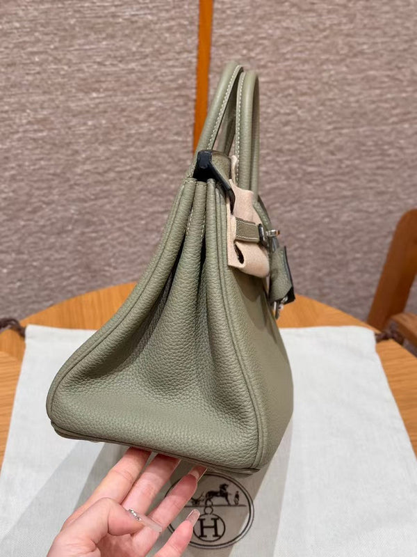 BORSA HM BIRKIN 30 OLIVE TOGO ARGENTO FERRAMENTA