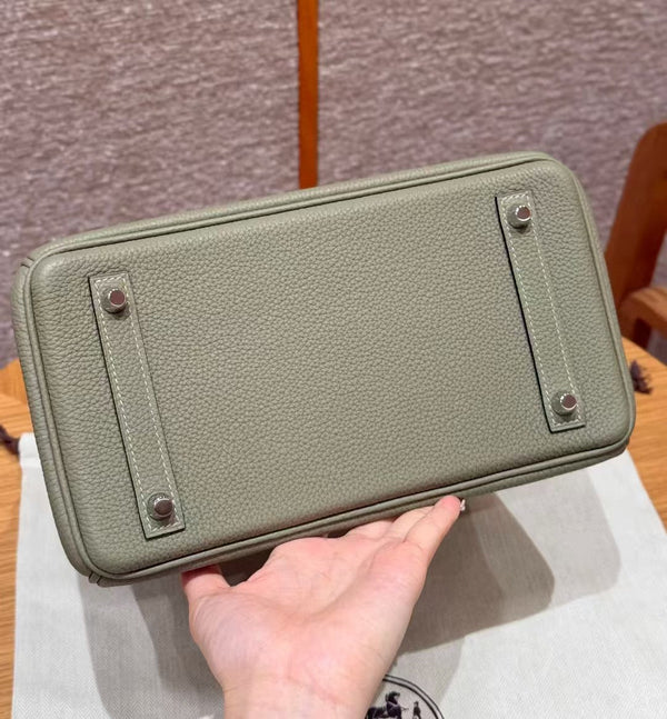 BORSA HM BIRKIN 30 OLIVE TOGO ARGENTO FERRAMENTA