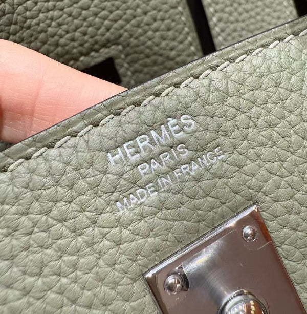 BORSA HM BIRKIN 30 OLIVE TOGO ARGENTO FERRAMENTA