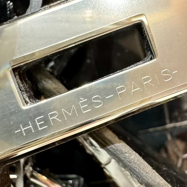 BORSA HM BIRKIN 35 IN PELLE GOFFRATA COCCODRILLO NERA