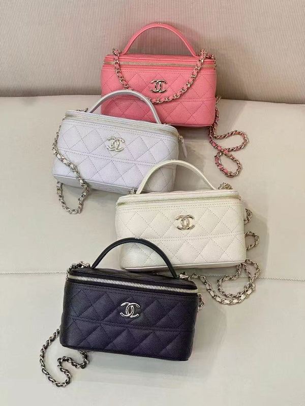 CC 25C Vanity Top Handle 17cm Pelle di vitello martellata bianca Hardware argento chiaro