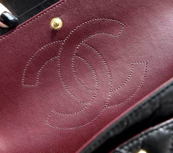 CC Classic 2.55 Flap Bag 24cm Black Aged Lambskin