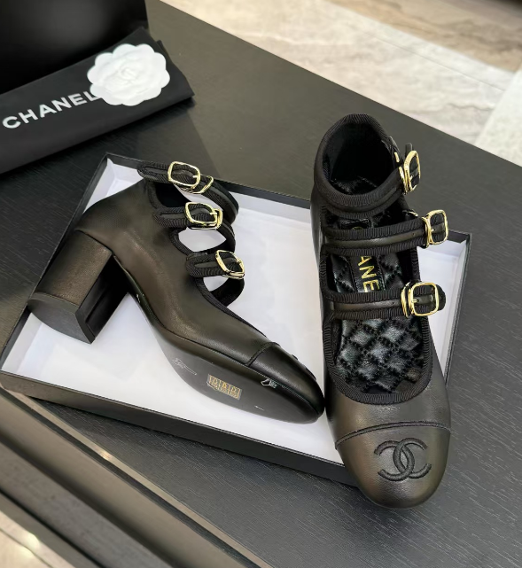 CC 25S Mary Jane 70mm Triple Strap Calfskin