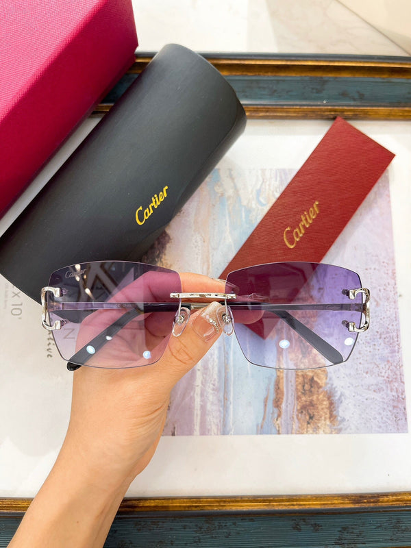 Cartier Sunglasses Rectangle Gold Frame