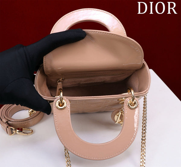 Mini Lady 17 My ABC Light Pink Patent Calfskin