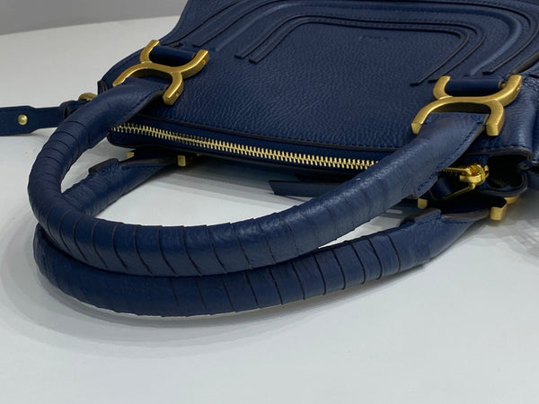 Marcie Bag In Grained Leather Cashmere Dark Blue