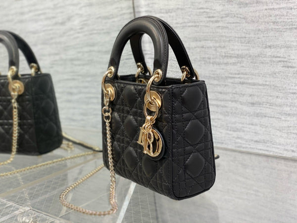 Mini Lady 17 My ACB Black Lambskin Light Gold Hardware