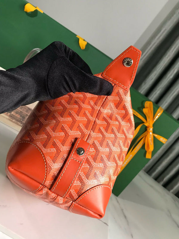 BOEING TOILEY 25CM TELA GOYARDINE ARANCIONE E FINITURE IN PELLE DI VITELLO