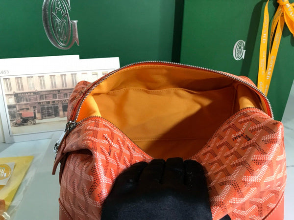 BOEING TOILEY 25CM TELA GOYARDINE ARANCIONE E FINITURE IN PELLE DI VITELLO