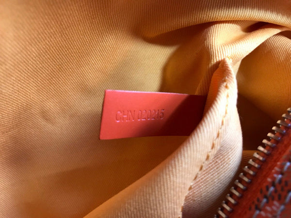 BOEING TOILEY 25CM TELA GOYARDINE ARANCIONE E FINITURE IN PELLE DI VITELLO