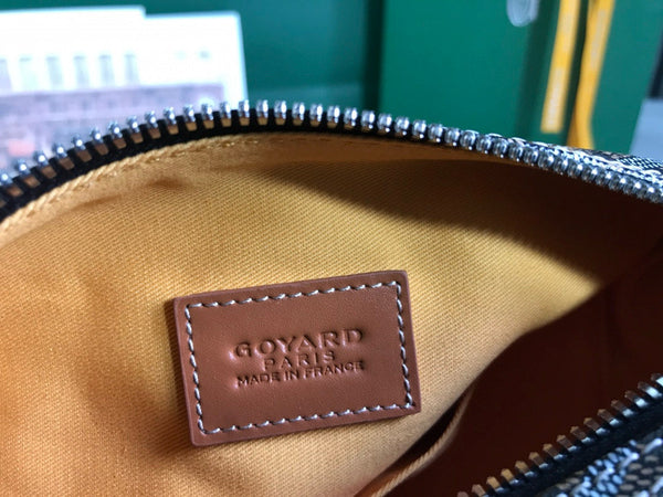 BOEING TOILERY 25CM BLACK AND BROWN GOYARDINE CANVAS AND CALFSKIN TRIM