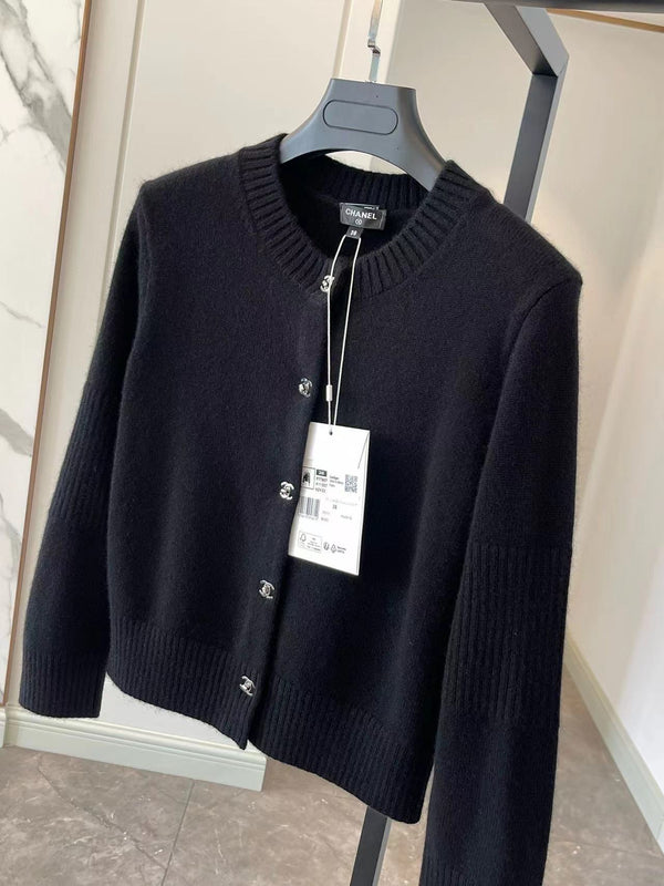 Chanel Black Cashmere Knitted Cardigan