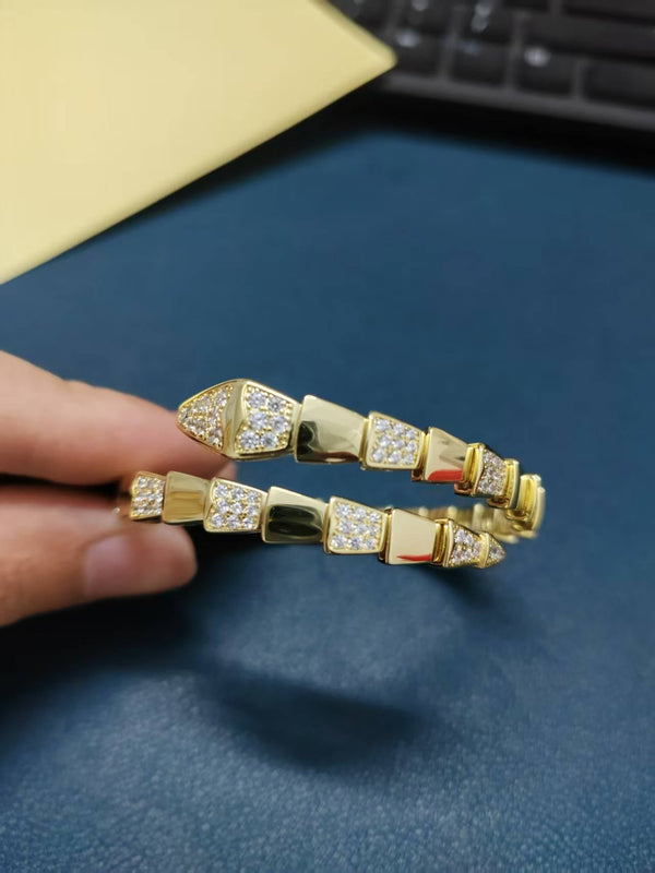 SERPENTI WIDE BRACELET GOLD DIAMOND