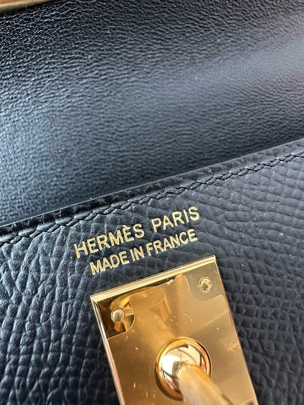 HM Mini Kelly 19cm Black Epsom Gold Hardware Best Version