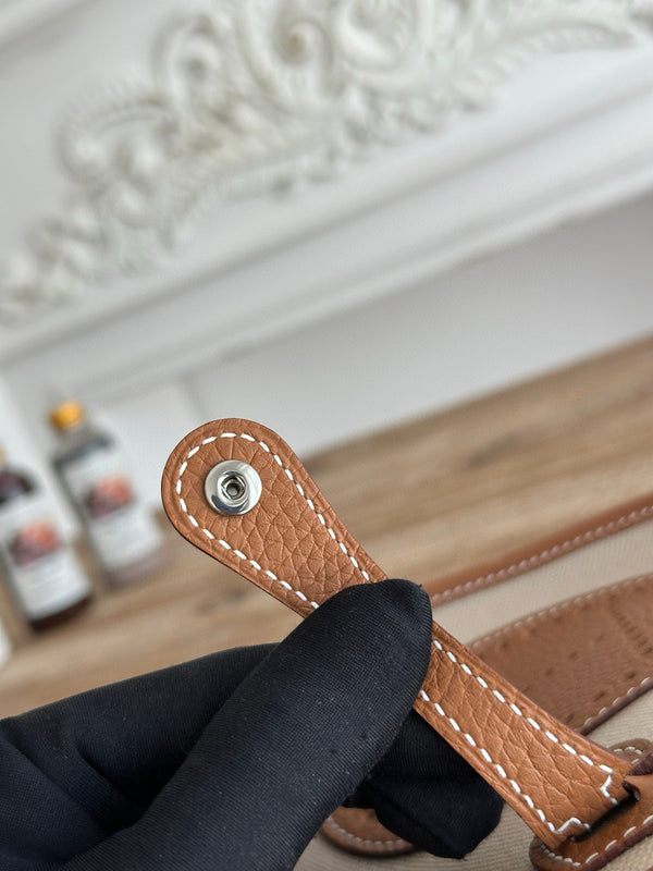 Evelyne Hermes Bags 17 Brown Beige Wax Thread and Cowhide