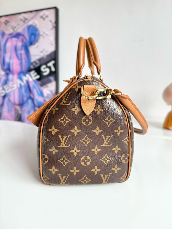 LV Speedy Soft 30 Boho Brown Monogram Canvas Gold Hardware