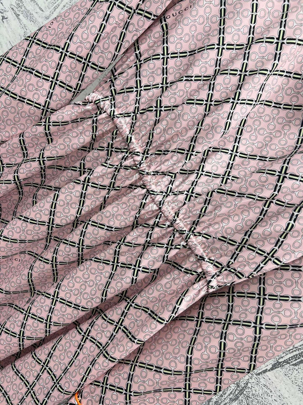 GG Printed Silk Dress Pink Ready To Wear