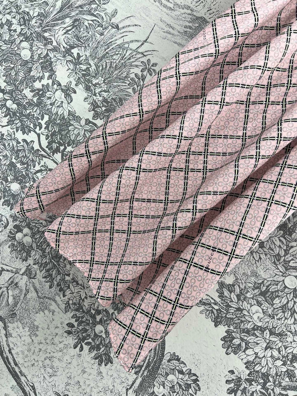 GG Printed Silk Dress Pink Ready To Wear