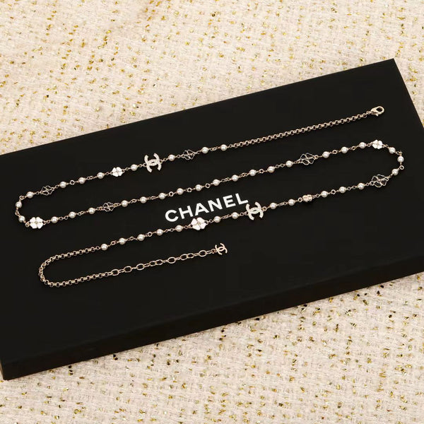 Collana CC Fiore con Perla Collana in Oro Rosa