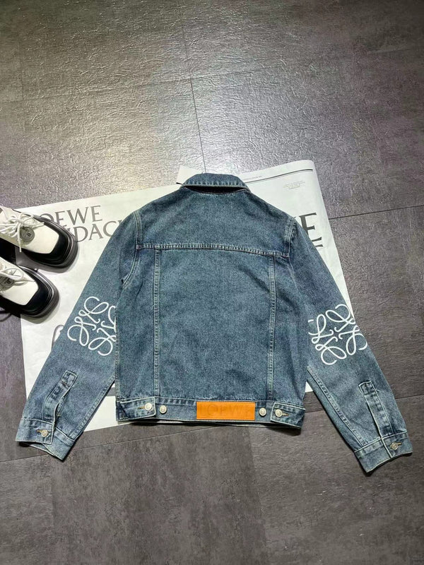 Loew Anagram Shirt Jacket Blue Denim Cotton
