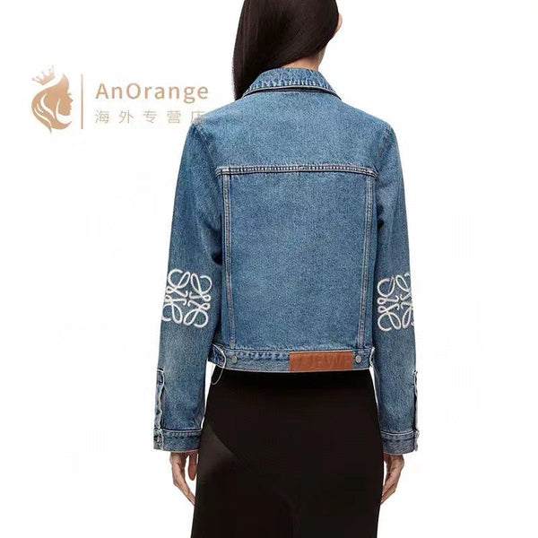 Loew Anagram Shirt Jacket Blue Denim Cotton