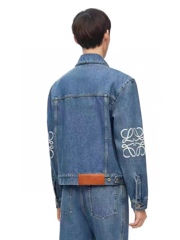 Loew Anagram Shirt Jacket Blue Denim Cotton