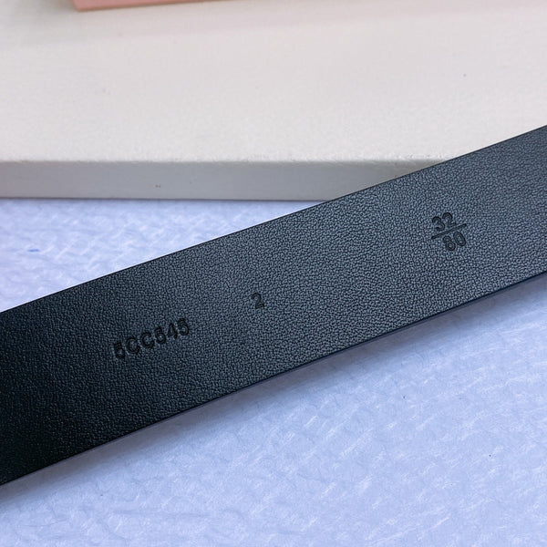 Miu Belt 30mm Black Calfskin