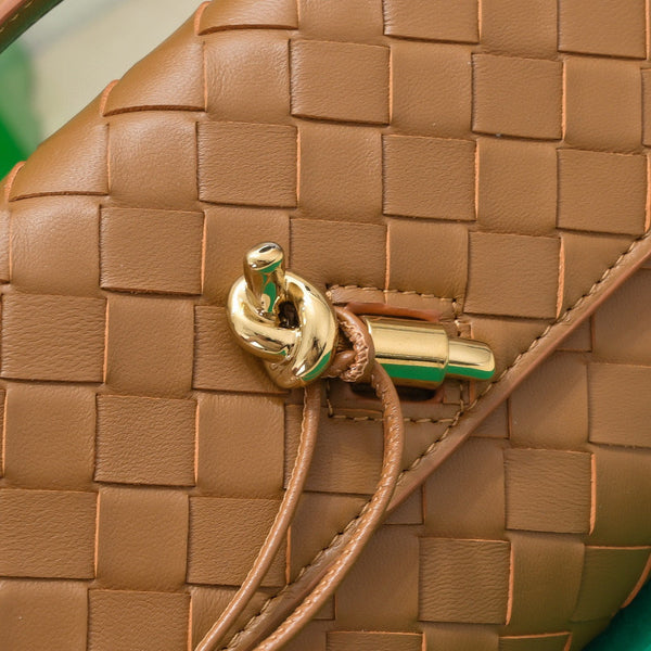 BV Long Clutch Andiamo With Handle 31cm Brown Calfskin Ghw