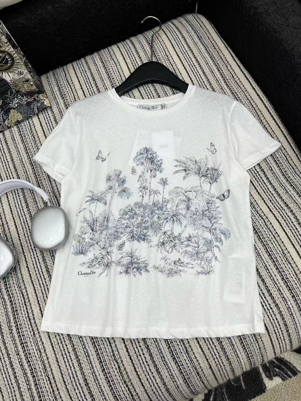 CD T-Shirt White Cotton Style 2