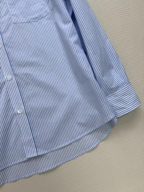 Camicia Celine Blu Bianco Cotone