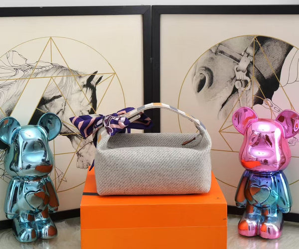 HM Trousse Bride-a-Brac Case Grey Canvas