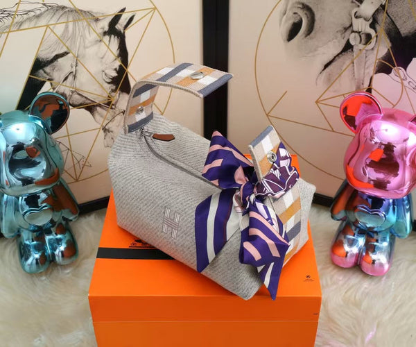 HM Trousse Bride-a-Brac Case Grey Canvas