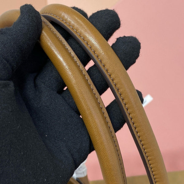 Miu Tote Bag 40 Brown Aventure Nappa Leather