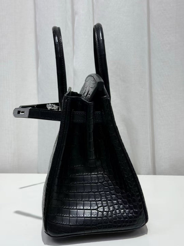 HM Birkin 35cm Black Crocodile Silver Hardware (Needs 30-day preparation)