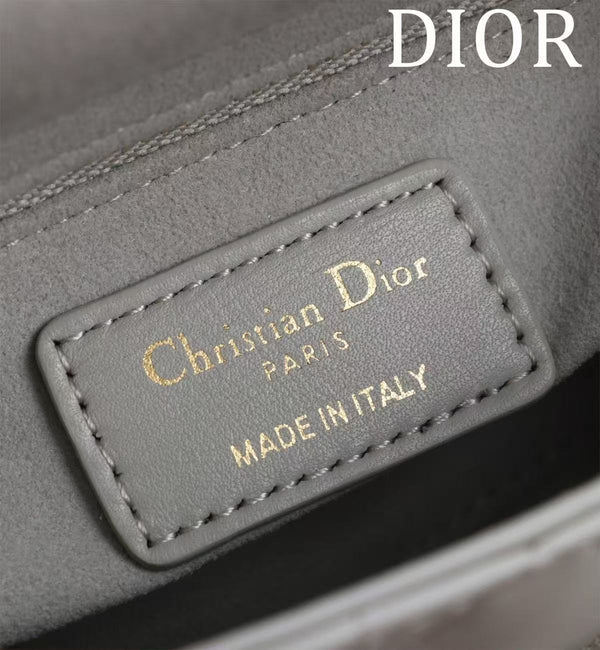 CD MINI LADY 12 SILVER PATENT LAMBSKIN