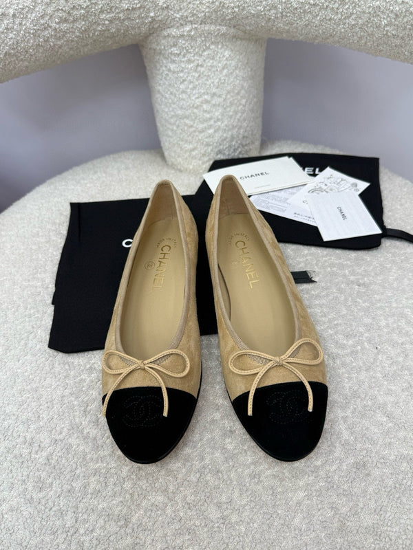 CC 25A Ballerina Beige Nera Scamosciata