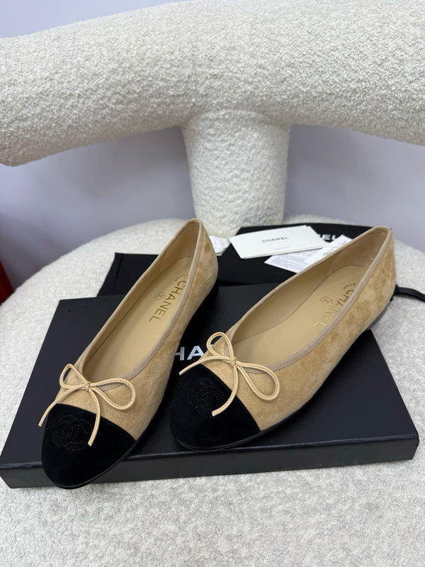 CC 25A Ballerina Beige Nera Scamosciata