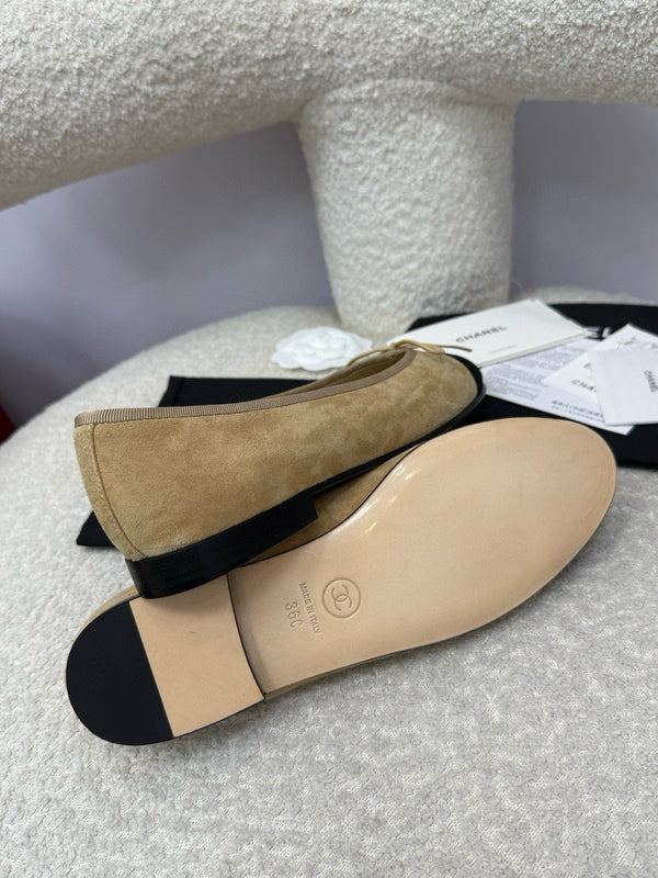 CC 25A Ballerina Beige Nera Scamosciata