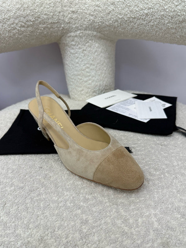 CC 25A Slingback Dark Beige Suede