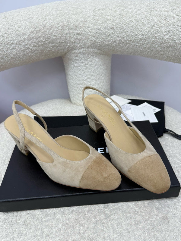 CC 25A Slingback Dark Beige Suede