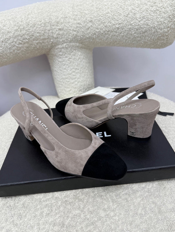 CC 25A Slingback Grey Black Suede
