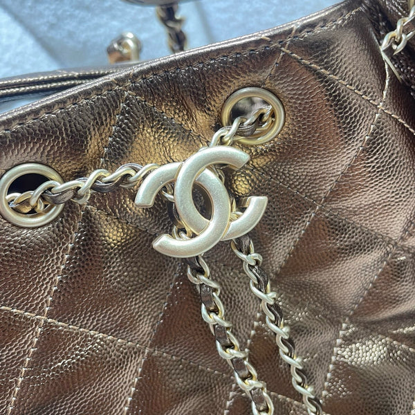 CC 25C Hobo Bags 30cm Bronze Metalic Grained Calfskin