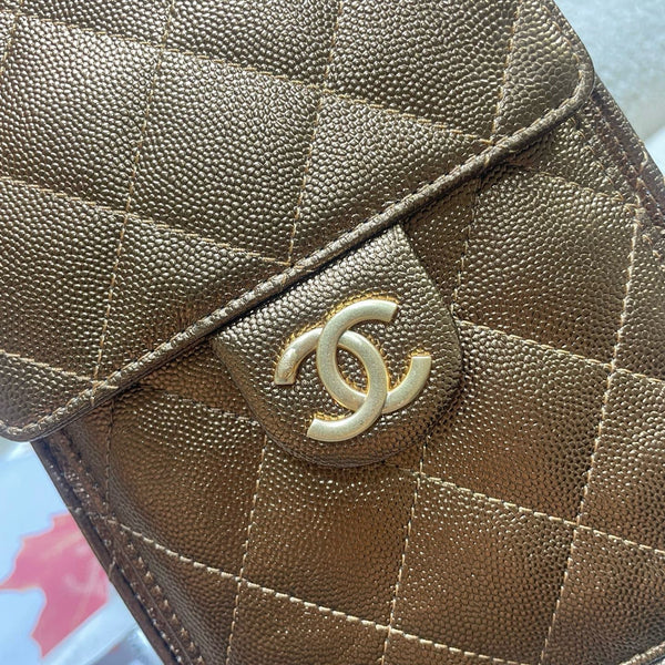 CC 25C Hobo Bags 30cm Bronze Metalic Grained Calfskin