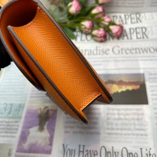 Hermes Constane 26cm Bag Orange Silver Epsom Leather