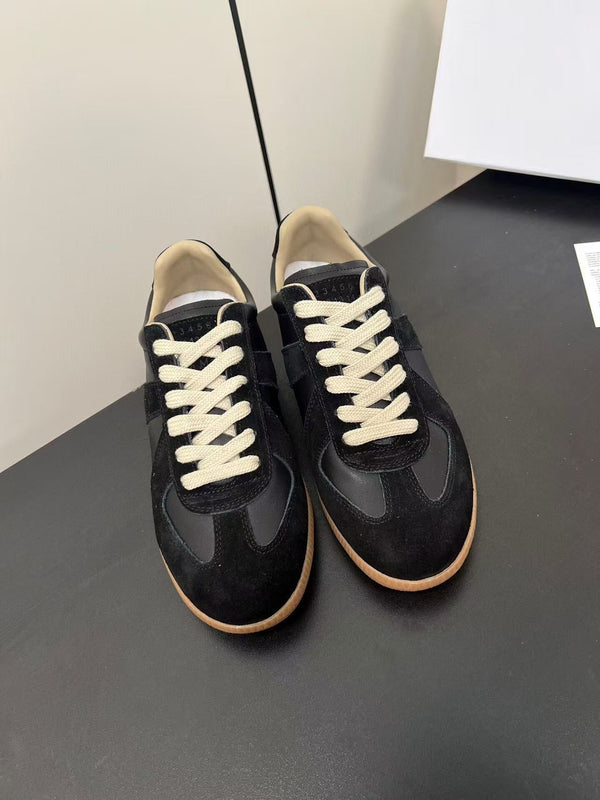 ALV Victorine MM Sneakers Black Calfskin Suede Patchwork