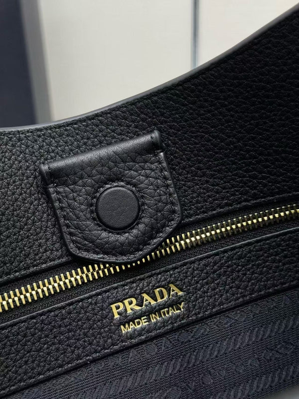 Prada 30cm Bag Black Calfskin Canvas
